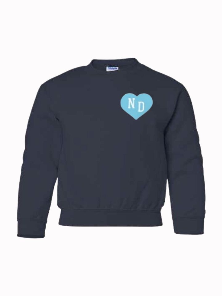 ND Heart Small Blue Youth Unisex Sweatshirt product image (2)