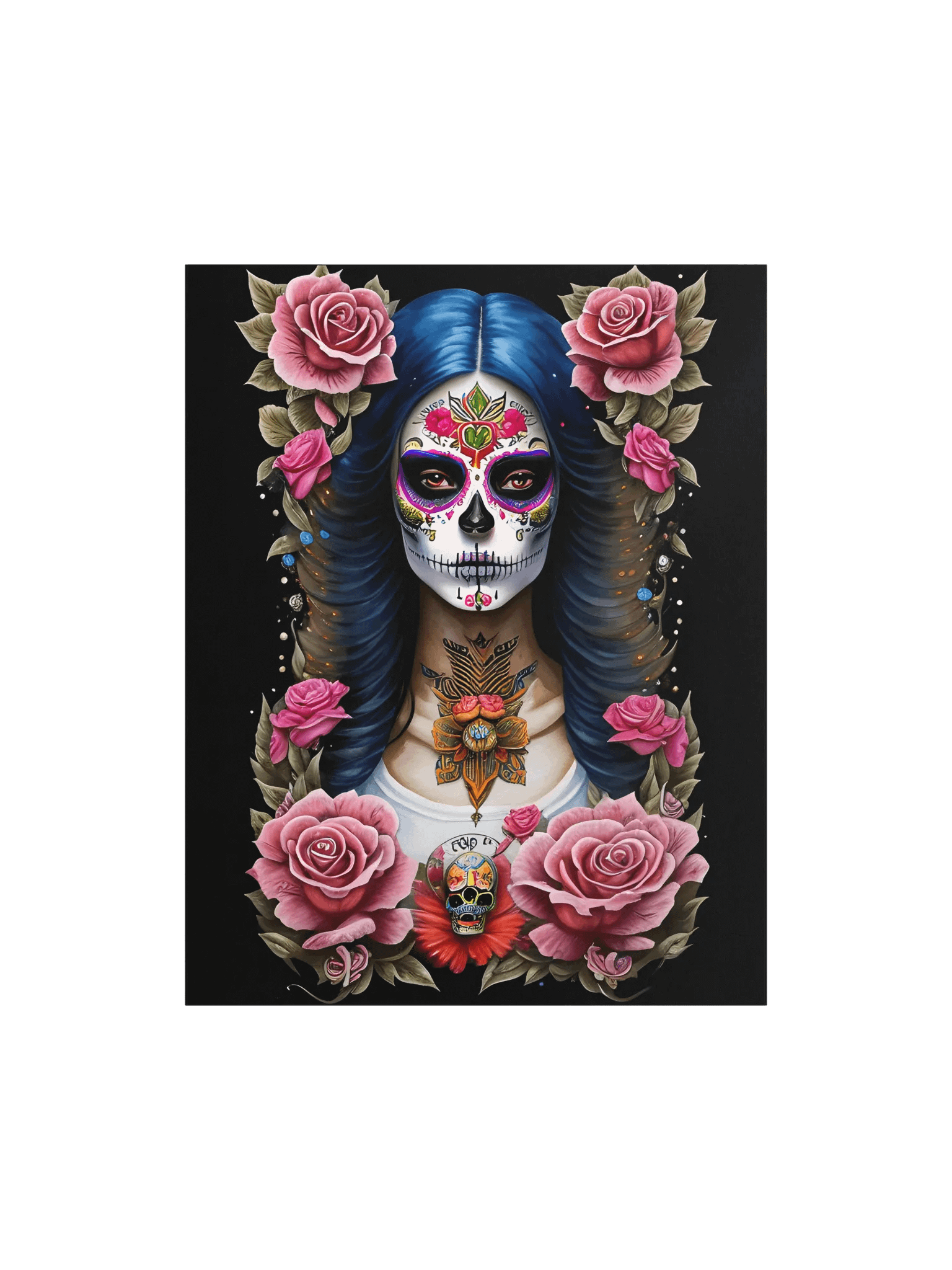 Sugar Skull Art - Traditional Woman in Skull Makeup Poster product image (3)