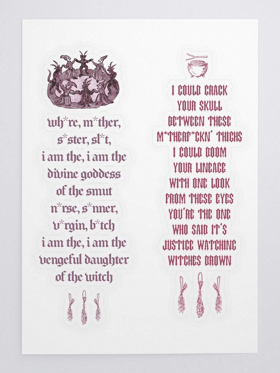 Burn Your Village Lyrics Stickers product image (1)