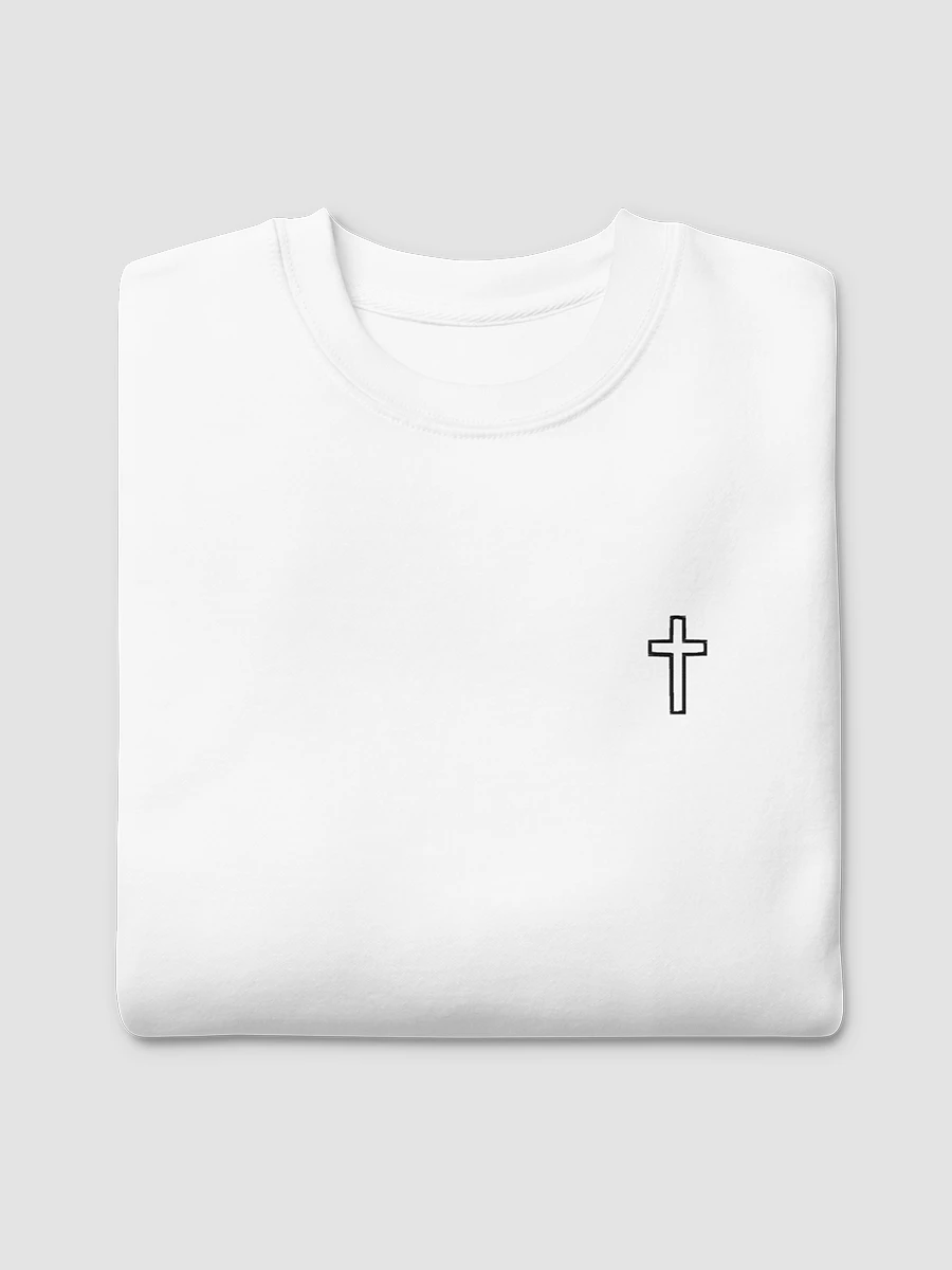 Simple Cross Embroidered White Crewneck product image (2)