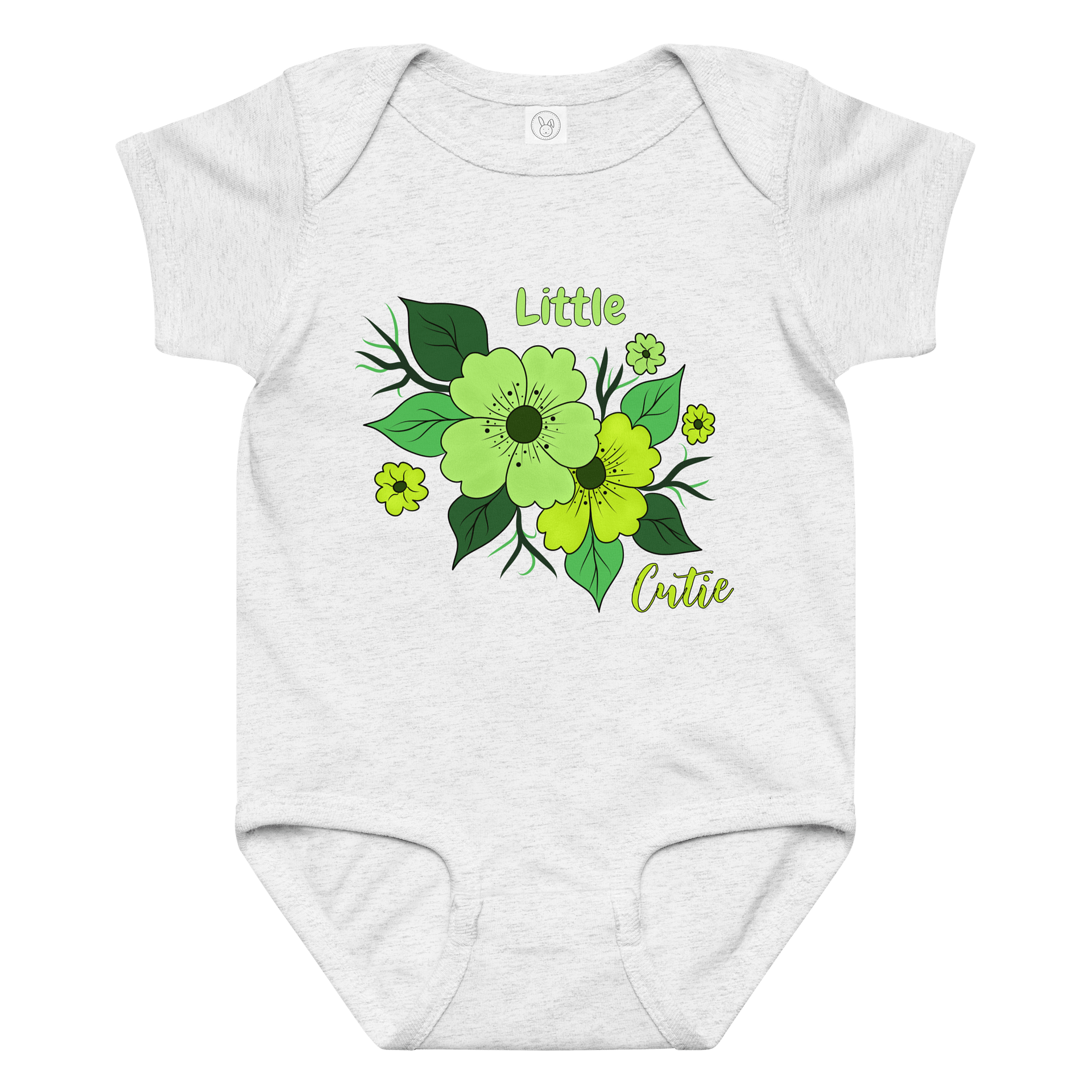 Little Cutie Green Flowers Baby Bodysuit product image (6)