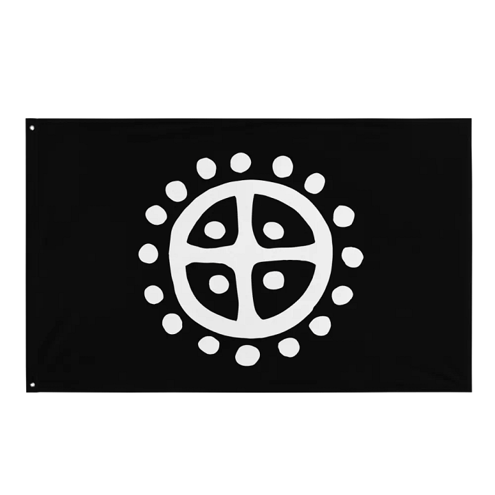 Pagan Sun Wheel Flag in Black product image (1)