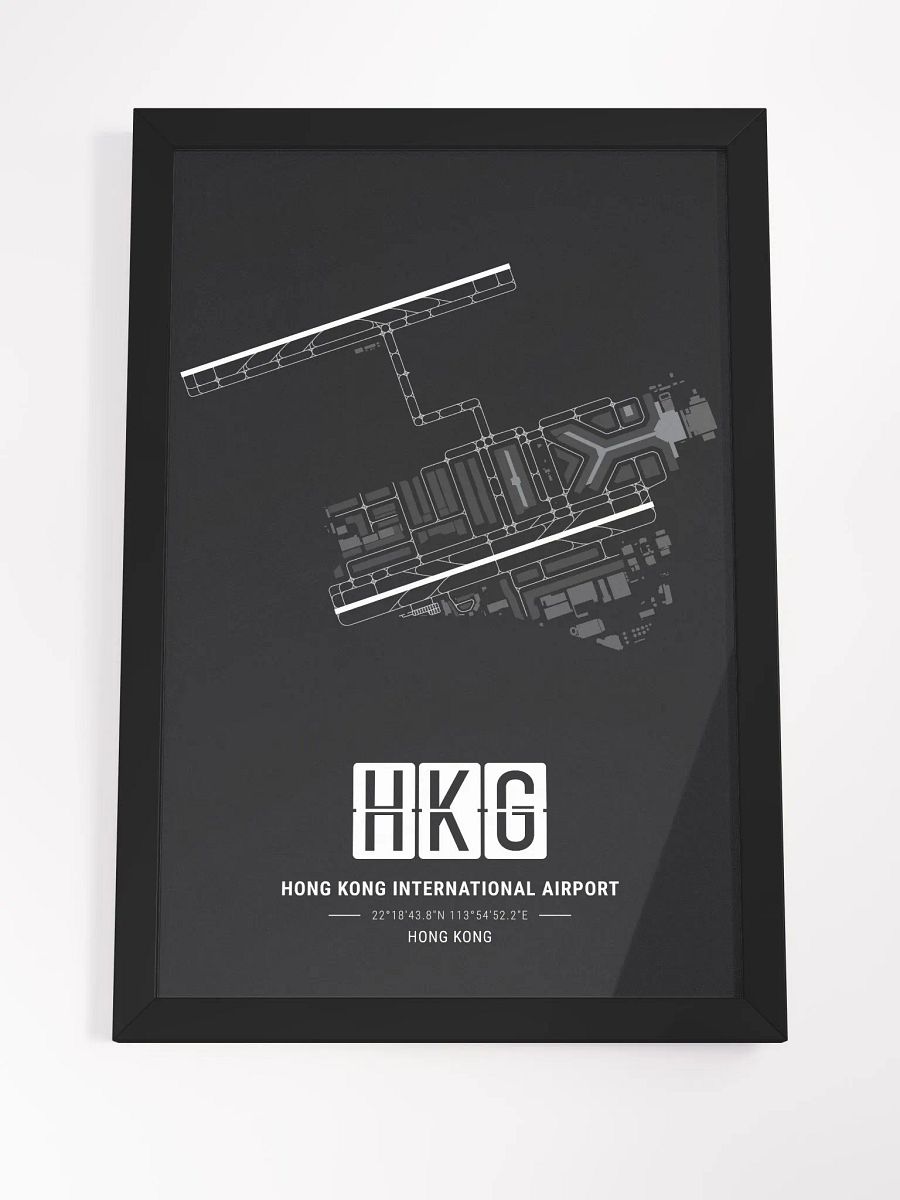 Framed Airport HKG Premium Map On Matt Paper product image (4)