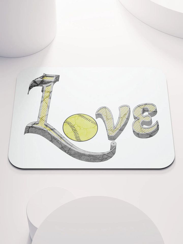 Love Softball Distressed Mouse Pad product image (1)