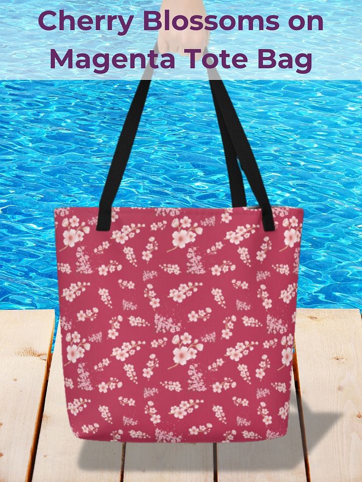 Cherry Blossoms on Magenta Floral Tote Bag product image (1)