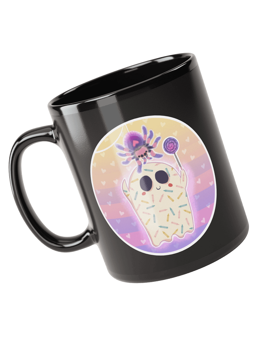 Pastel Little Ghost Spider Pet - Black Ceramic Mug product image (3)