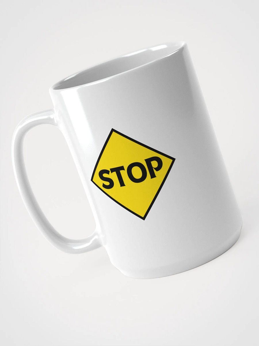 Bold STOP Sign White Glossy Mug product image (3)