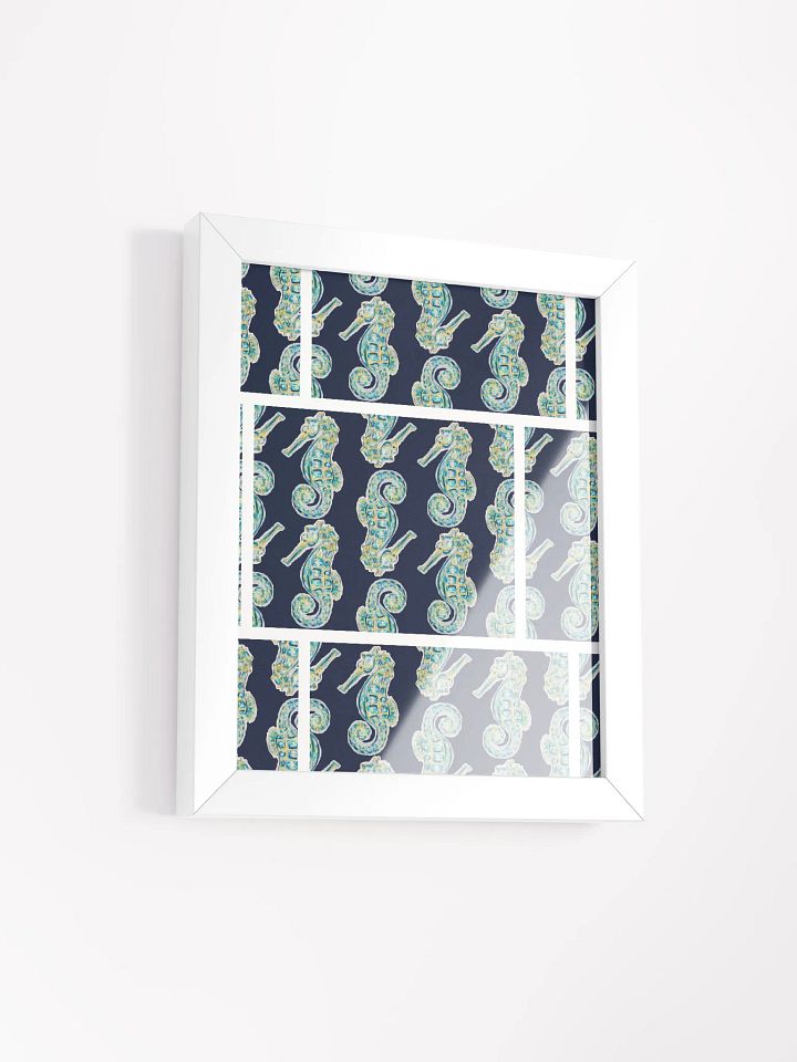 Painted Seahorse Repeat Pattern Grid | by Monique Faella Designs™ | Framed Coastal Wall Art | Museum-Quality Print product image (2)