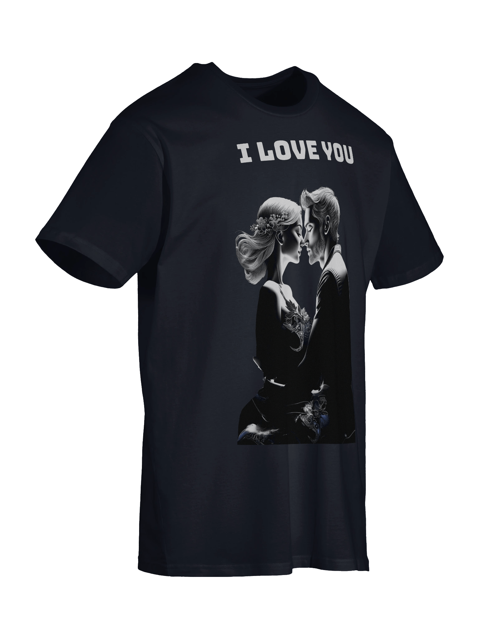 Black I Love You T-Shirt unisex product image (6)