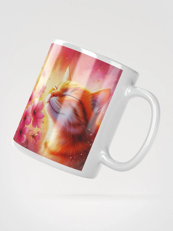 Dreamy Cat Serenity #Stylish Glossy White Mug product image (2)