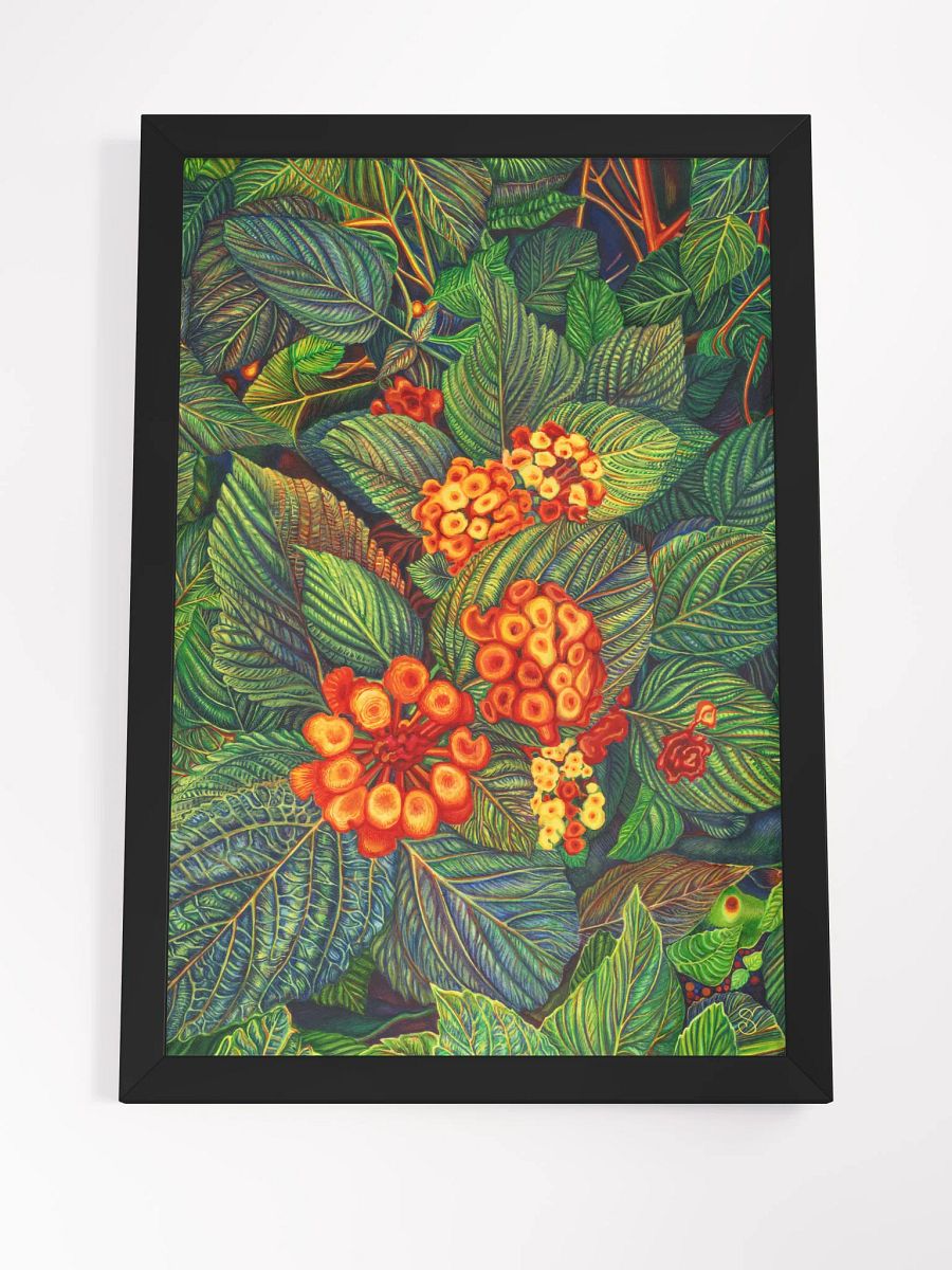 Vibrant Matte Poster in Ayous Wood Frame - Bright Orange Flowers product image (10)