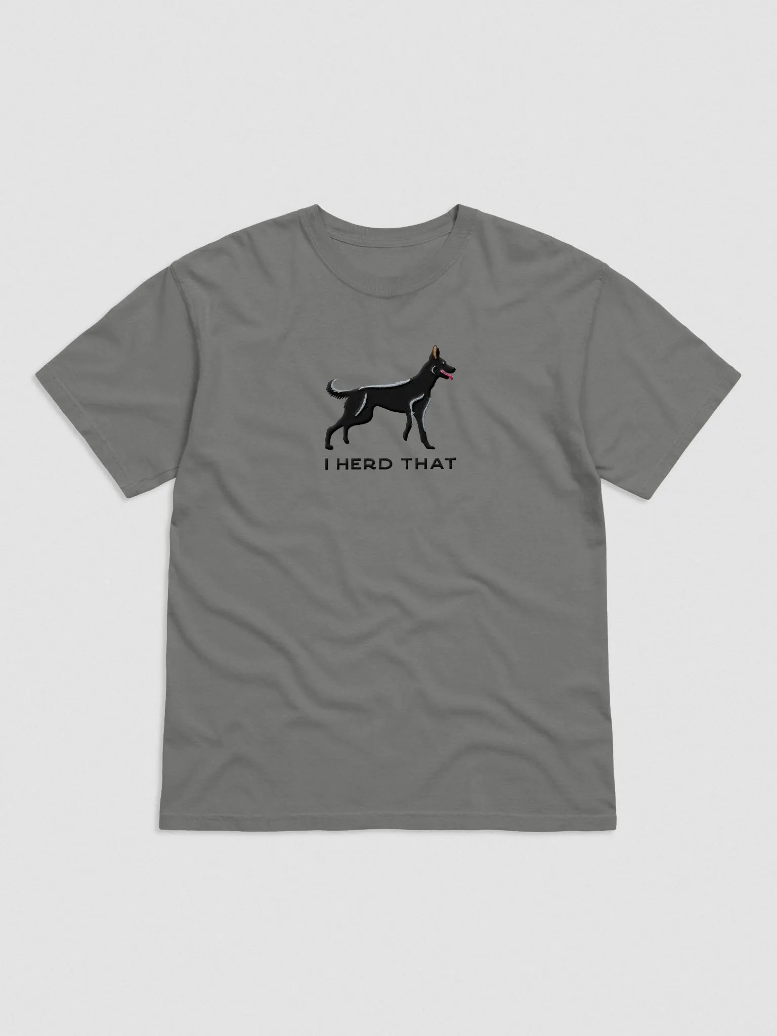 I Herd That T-Shirt(Embroidered) of a Belgian Malinois(Black) product image (4)