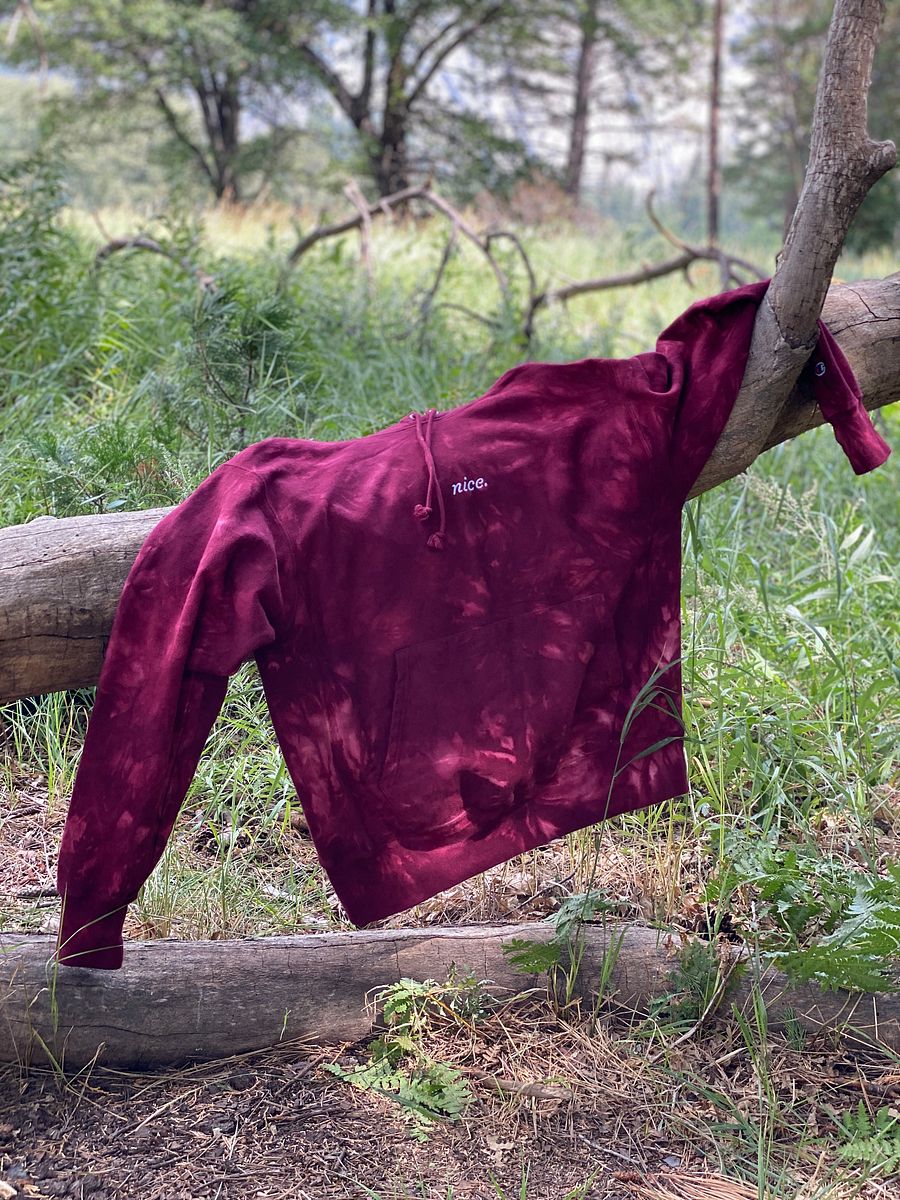 Exclusive Champion Tie Dye 'Nice.' Signature Hoodie (Red) product image (6)