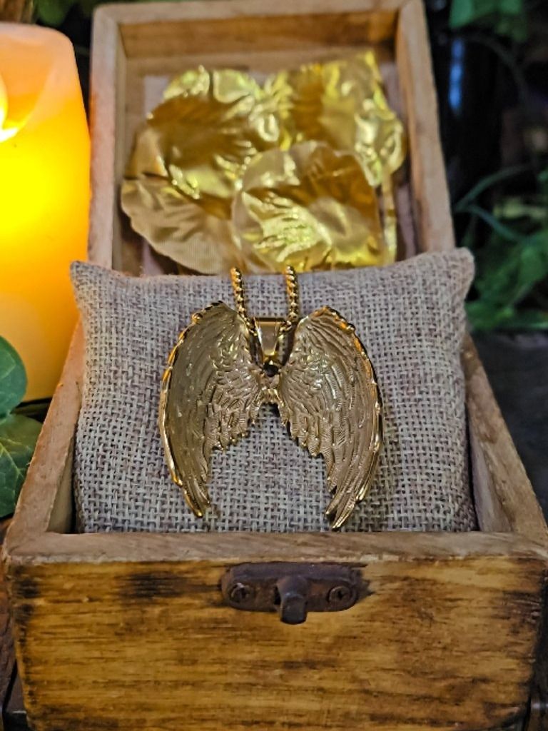 The Armored Kingdom Golden Guardian Wings of Glory Necklace product image (5)
