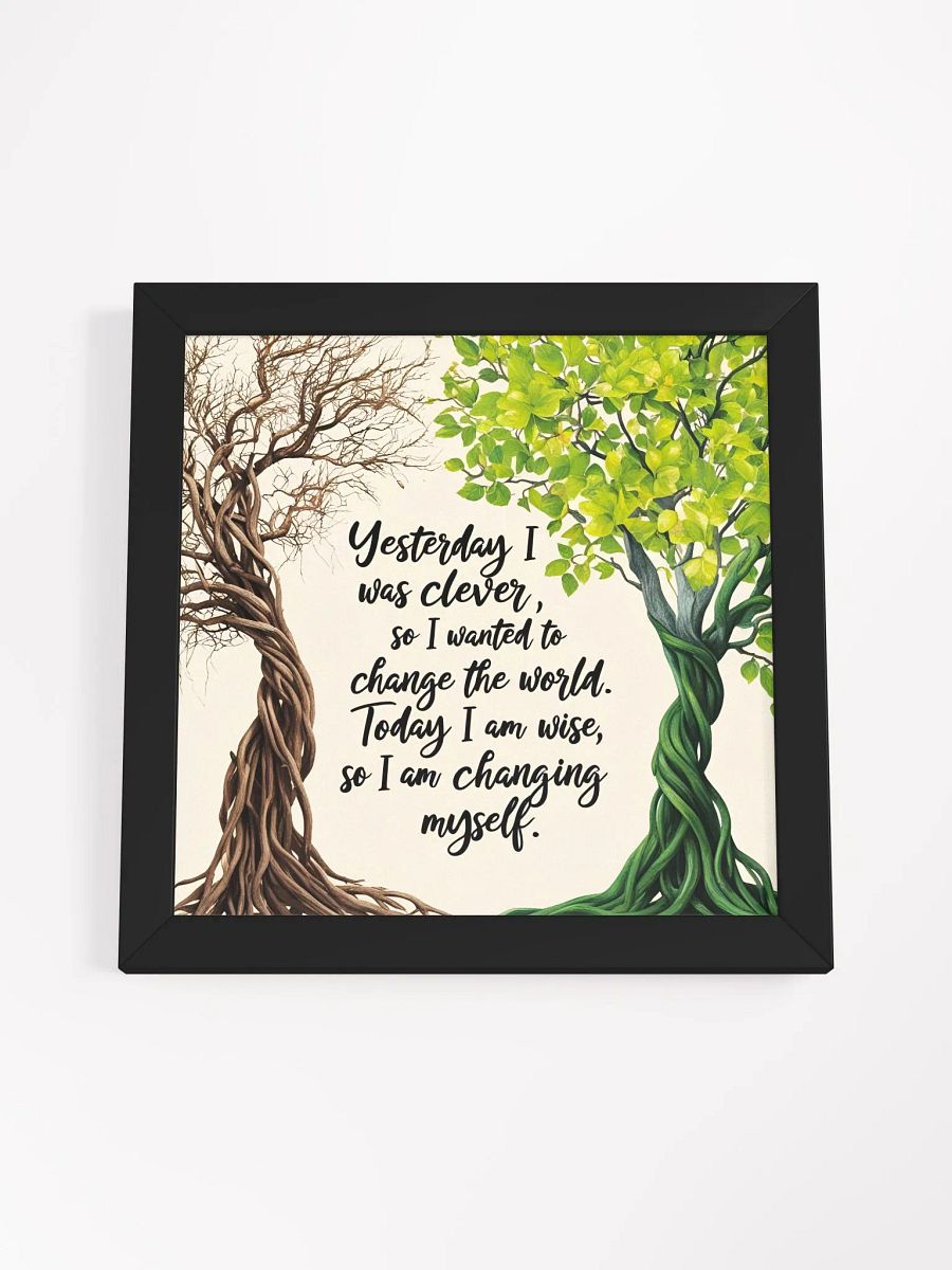 Yesterday I was clever, so I wanted to change the world. Today I am wise, so I am changing myself - Framed High-Quality Matte Poster product image (58)