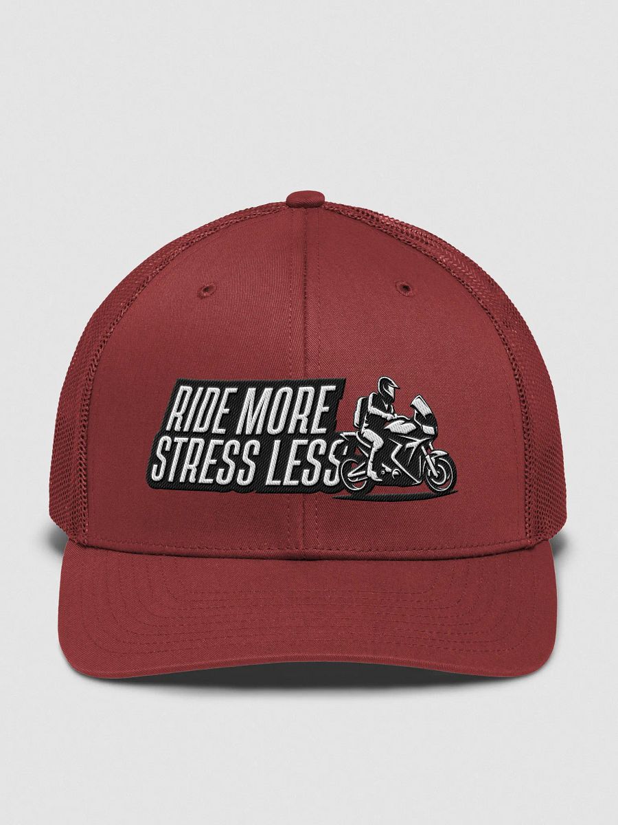 RIDE MORE STRESS LESS Trucker Hat product image (29)