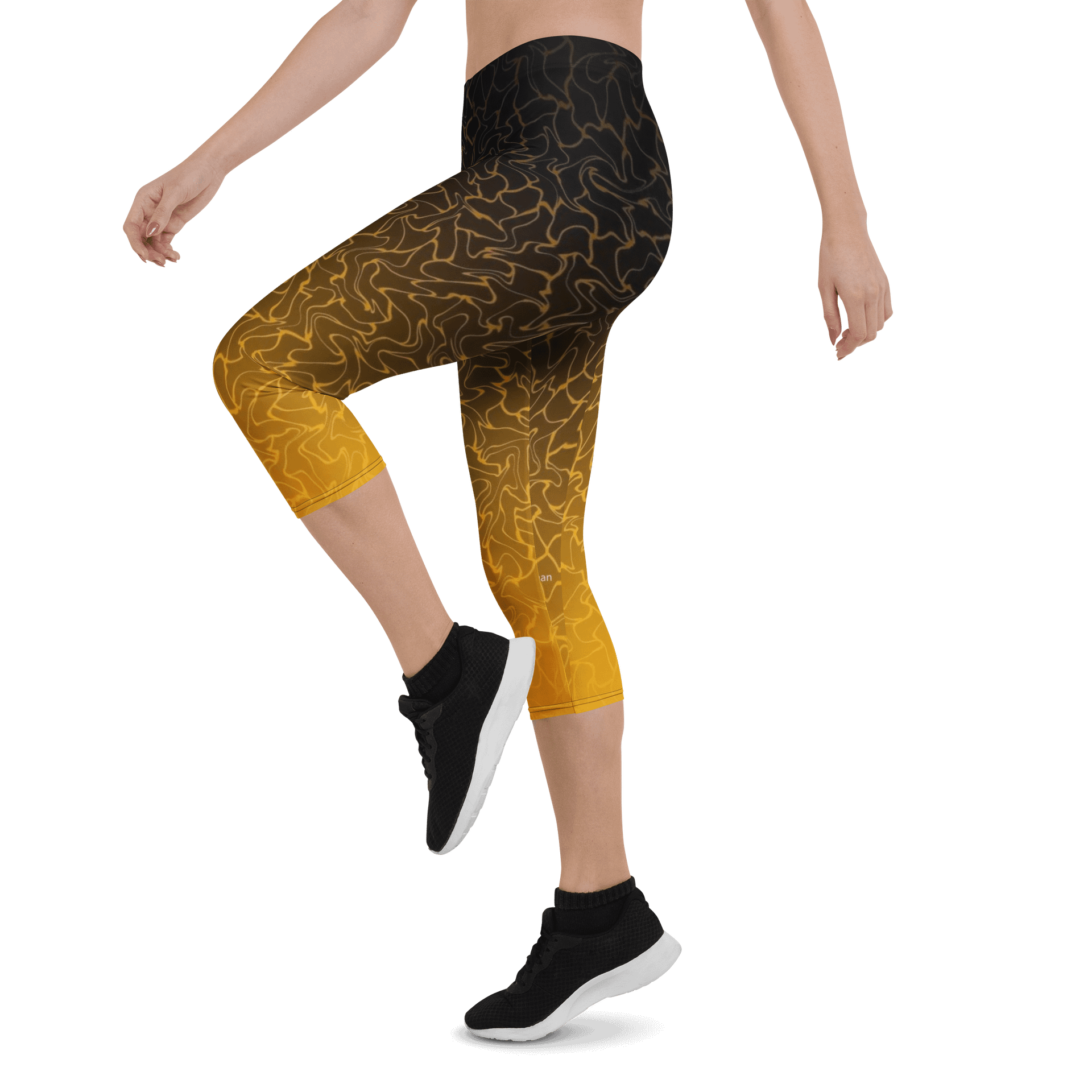 Gradient Abstract Line Pattern Print Capri Leggings product image (3)
