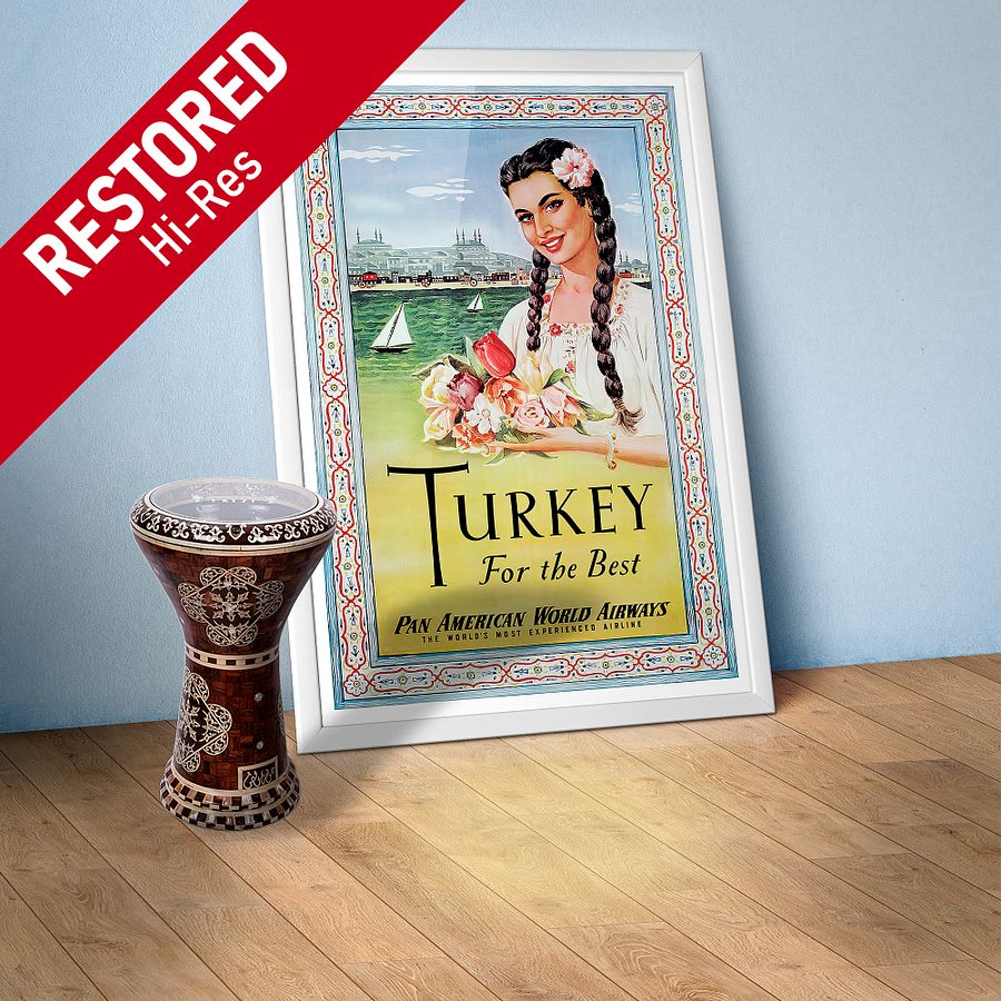 Istanbul, Turkey, 1950s — retro vintage travel poster, retro travel art, retro travel wall art product image (1)