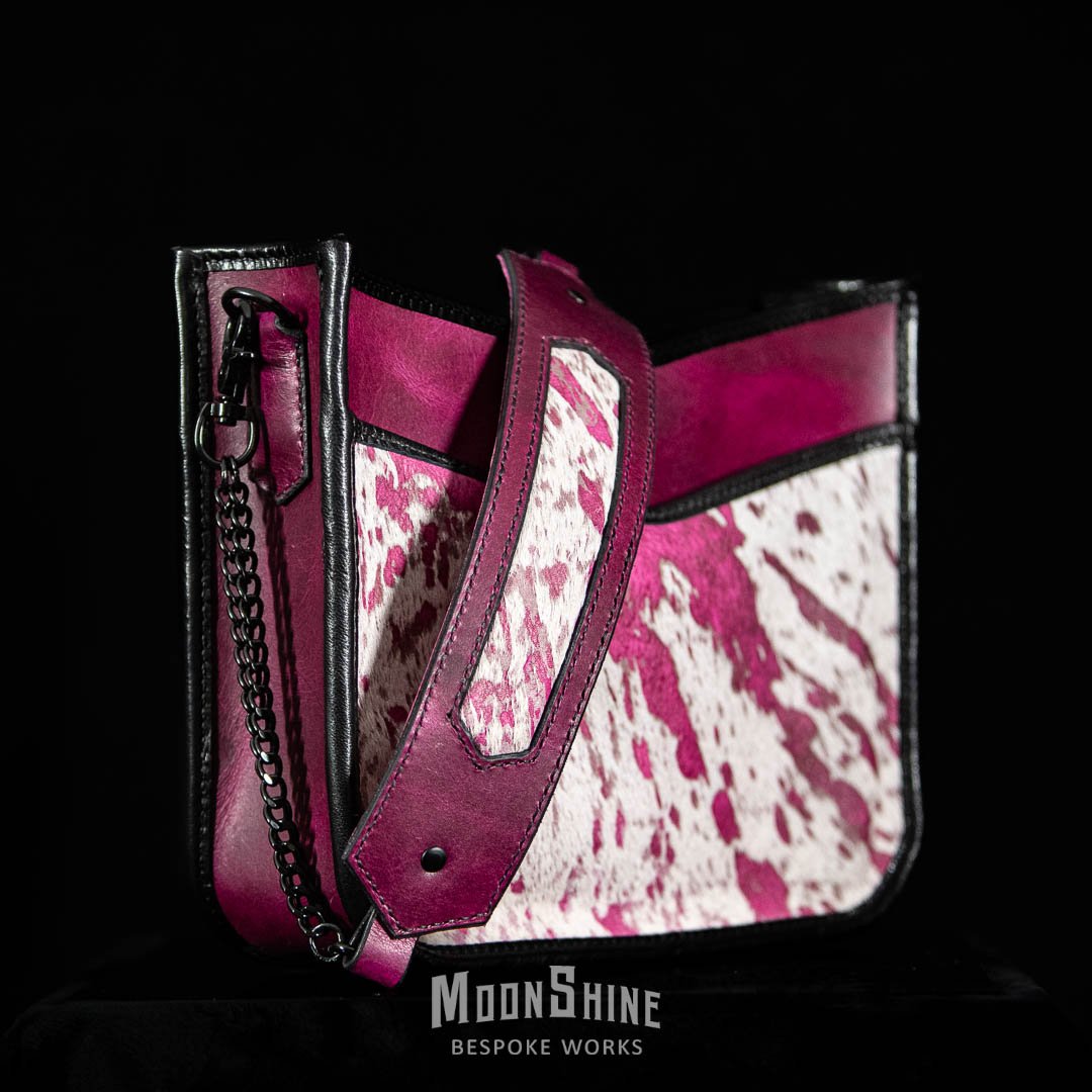 Pink Acid Wash Hair-On Cowhide Shoulder Tote Bag product image (2)