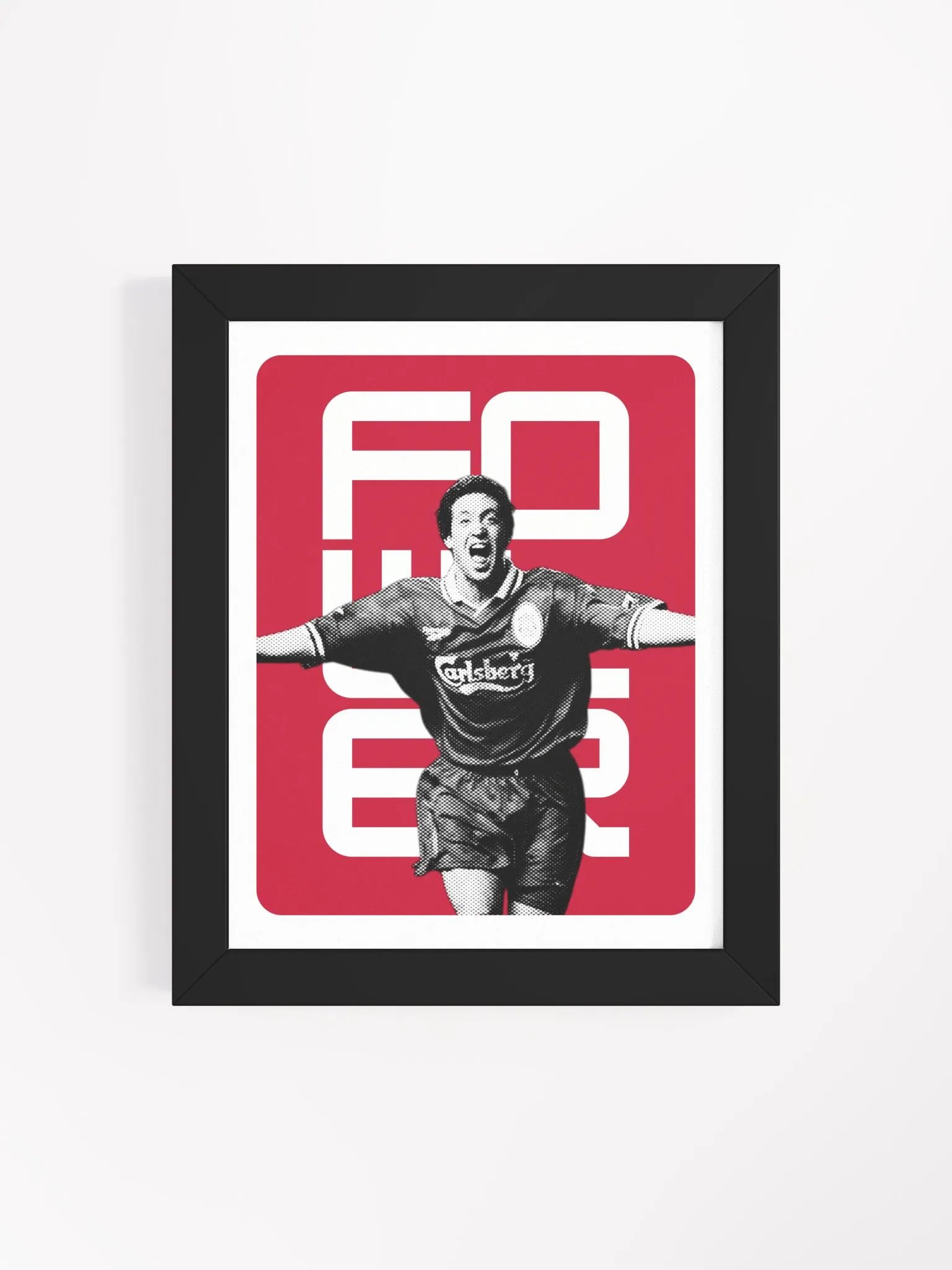 Robbie Fowler BW Liverpool Name Art Framed Print product image (2)