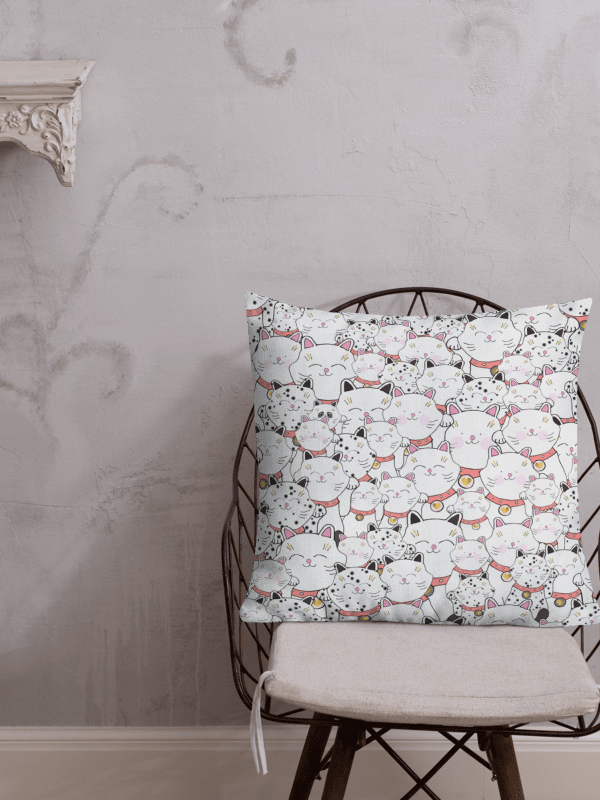 find the panda. Whimsical White Cats with Panda All-Over Print Pillow product image (5)