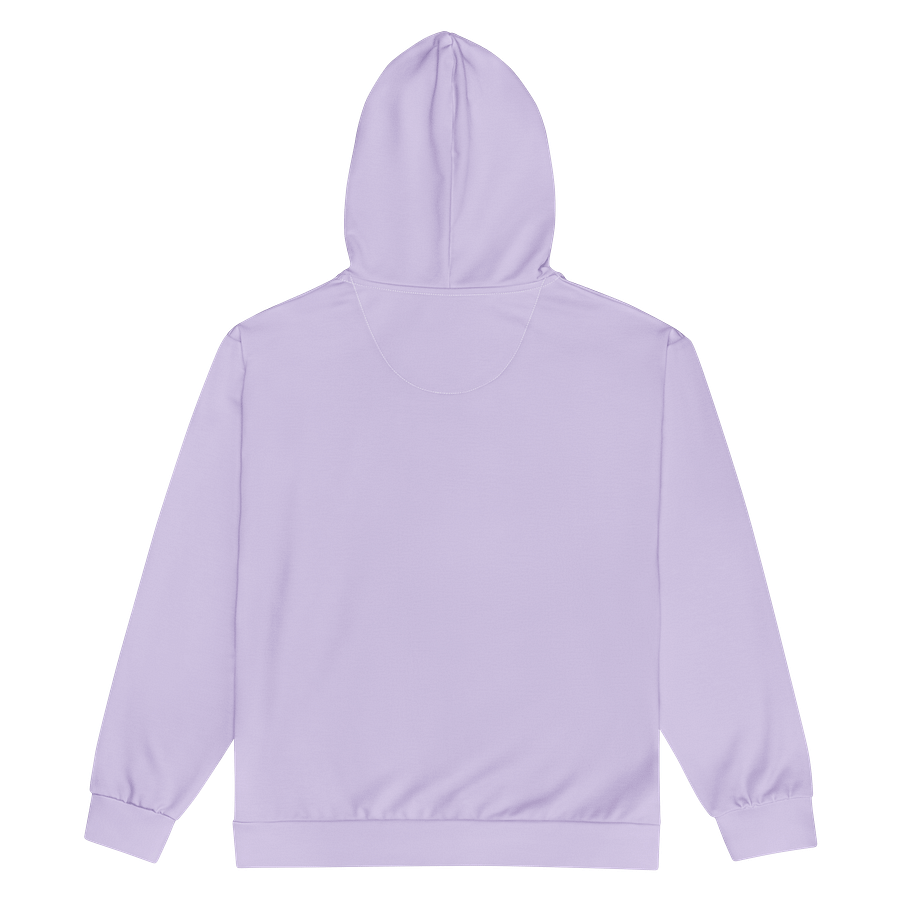 Soft Lilac Solid Color Eco Friendly Unisex Zip Hoodie product image (2)