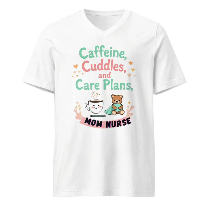 Mom Nurse Caffeine & Cuddles V-Neck Tee product image (5)