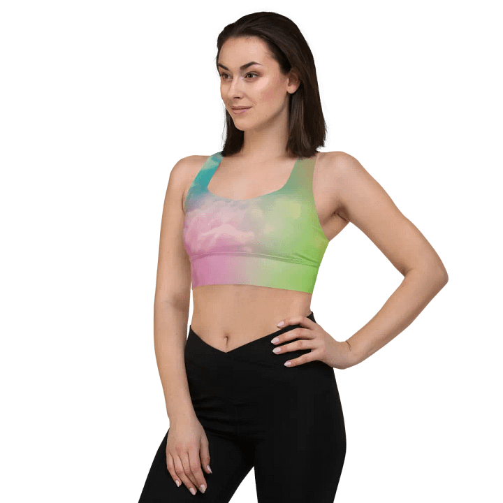 Blur cloud rainbow Design Longline Sports Bra - v11 product image (1)