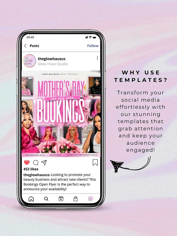 Mother's Day Bookings Open Appointments Flyer - Pink Theme - Customizable Canva Template product image (2)