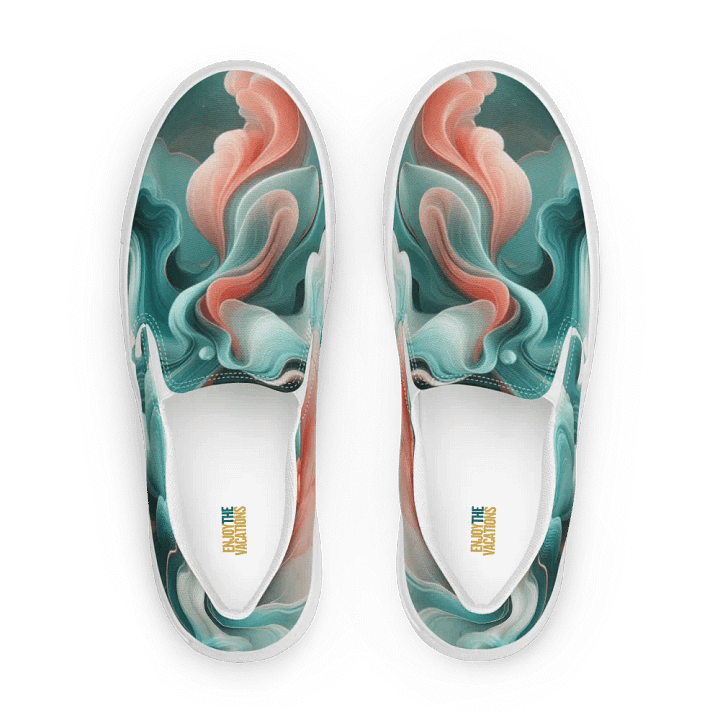 Flowing Blue Teal Canvas Shoes | AI Design product image (1)