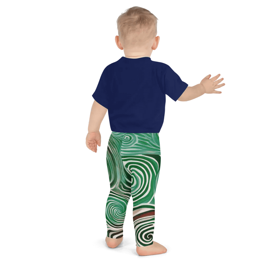 Funky Cool Green Liquid Tie-Dye Kid's and Toddler's Leggings product image (6)