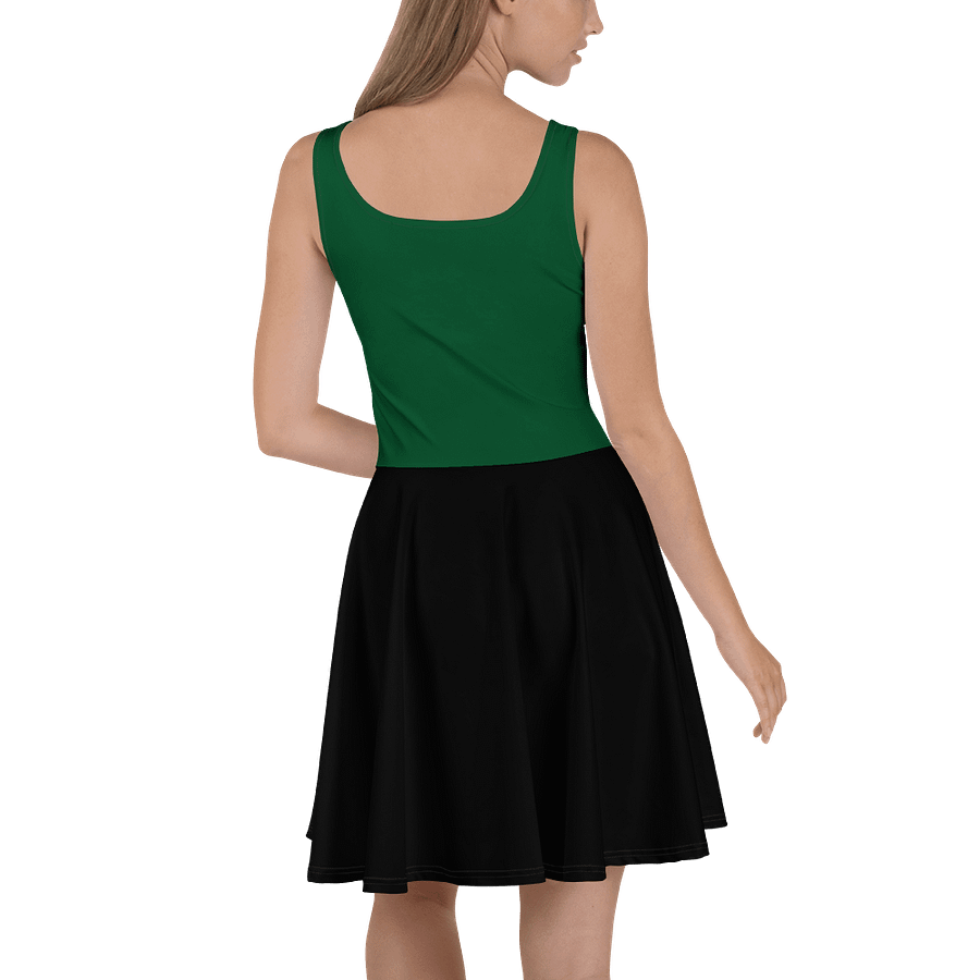 Midnight Veil Designs Half Black Half Green Fantasy Skater Dress - XS to 3XL product image (2)