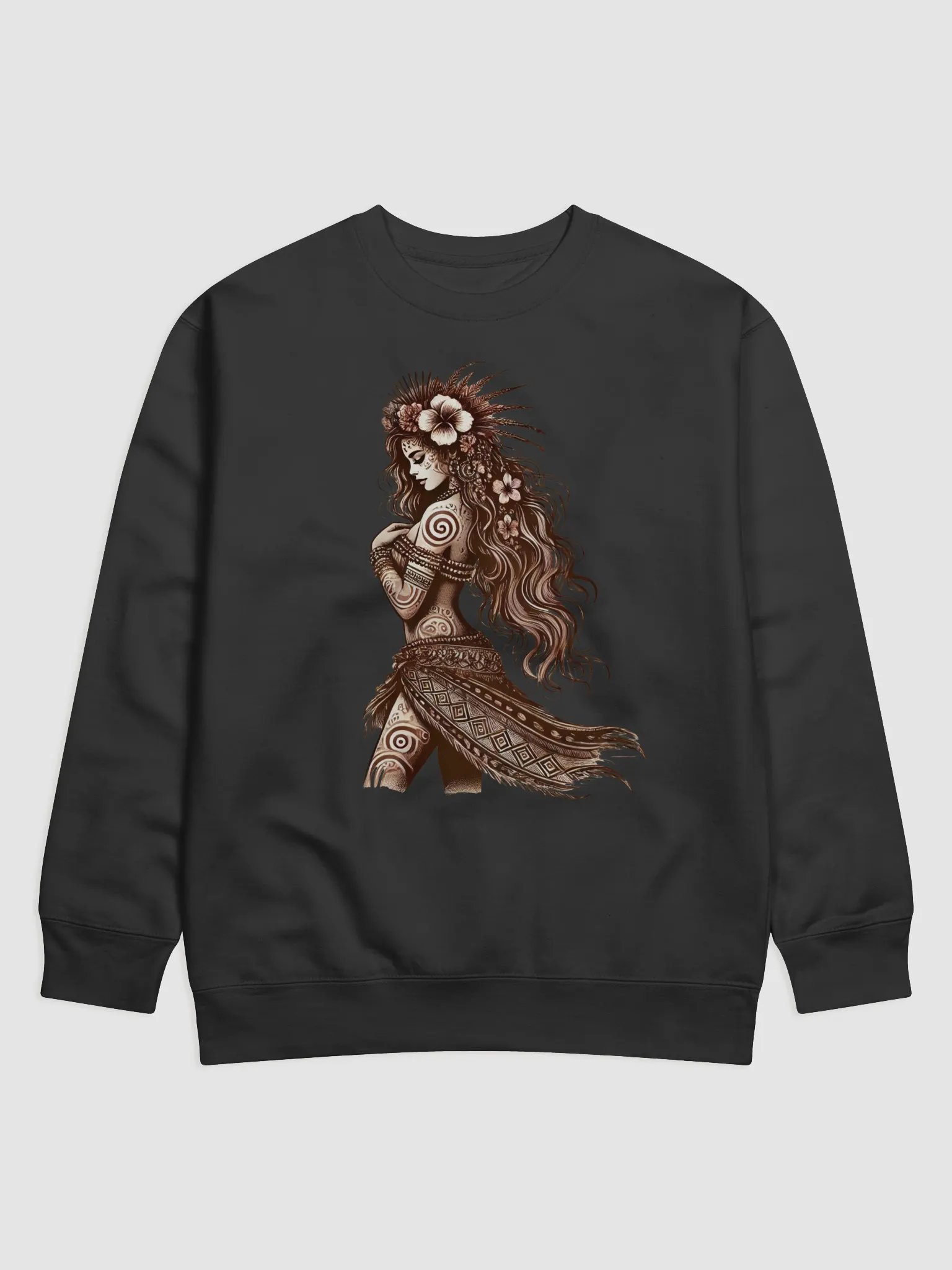 Polynesian Art Tribal T-Shirt, Island Goddess Design, Hawaiian Tropical Sweater, Beach Vacation Top, Ocean Graphic Tee product image (1)