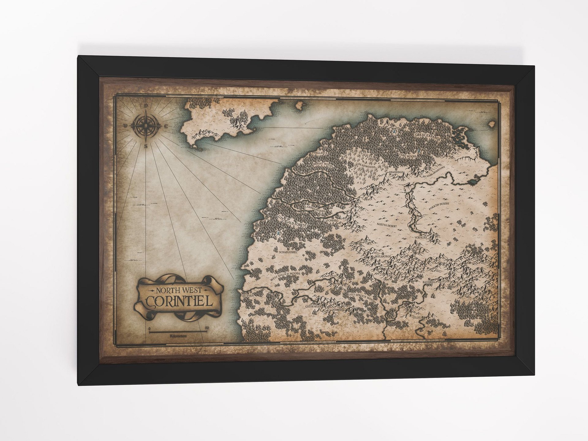 Framed North West Corintiel Map product image (7)