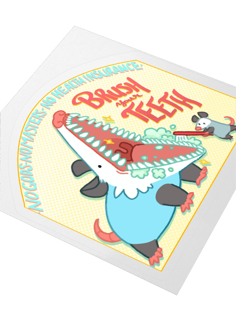 Brush your teeth possum sticker product image (6)