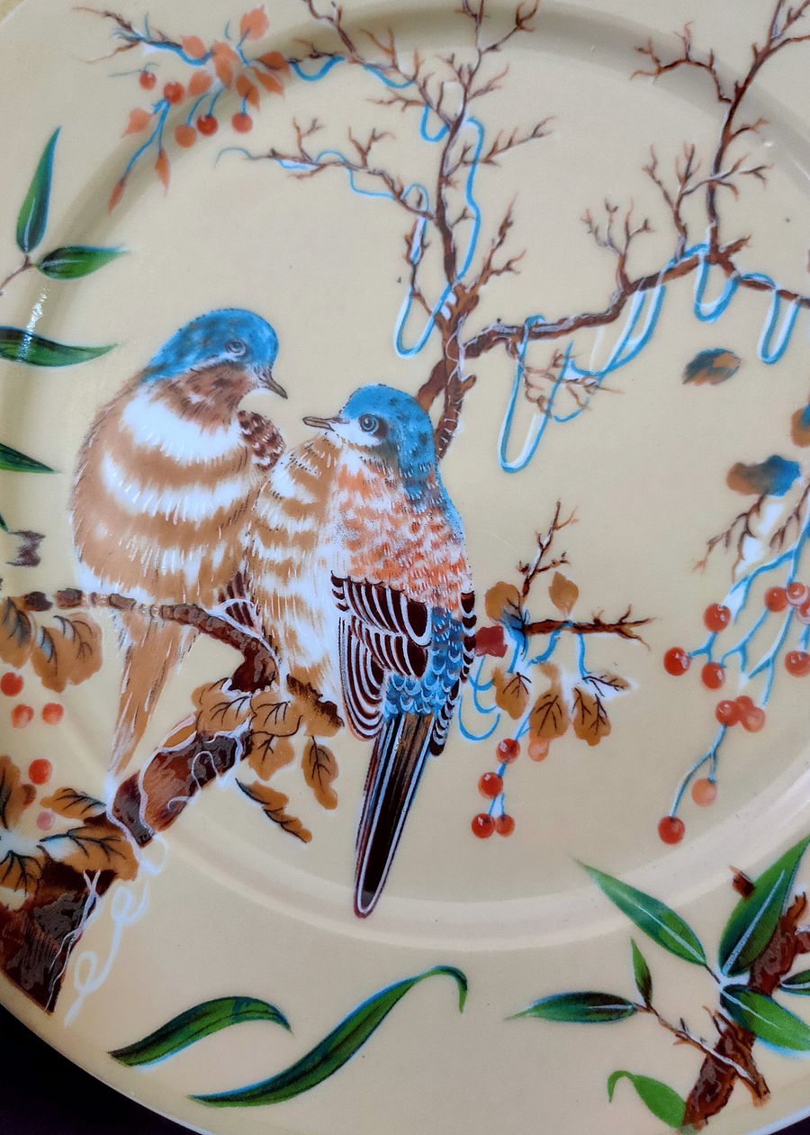 Extraordinário prato Japonês, flor de cerejeira, símbolo da amizade, pássaros, decoração de casa, amiga especial product image (5)