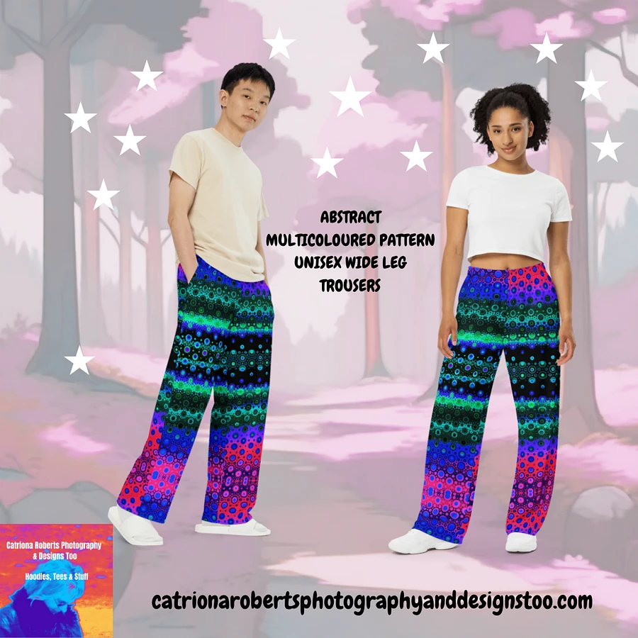 Abstract Multicoloured Pattern Unisex Wide Leg Trousers product image (1)