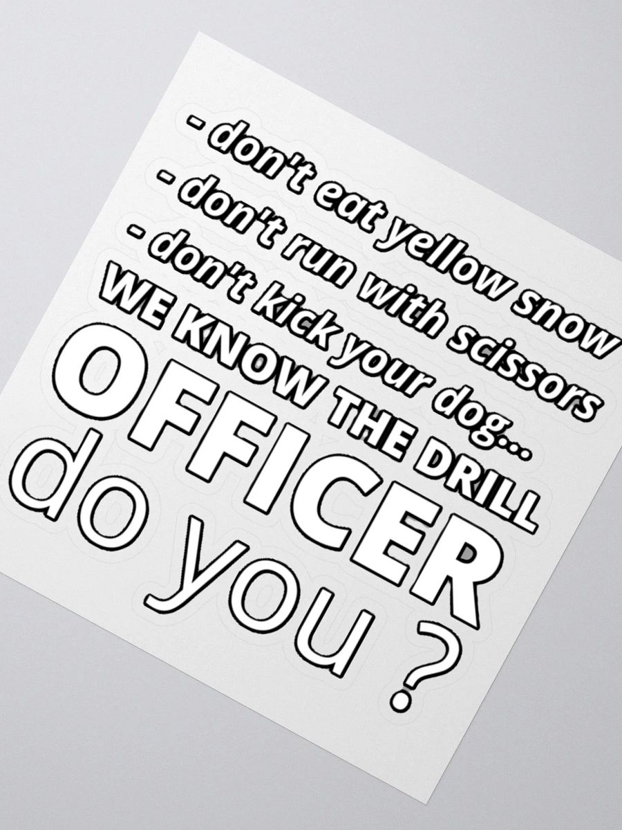 WE KNOW THE DRILL OFFICER, DO YOU? product image (4)