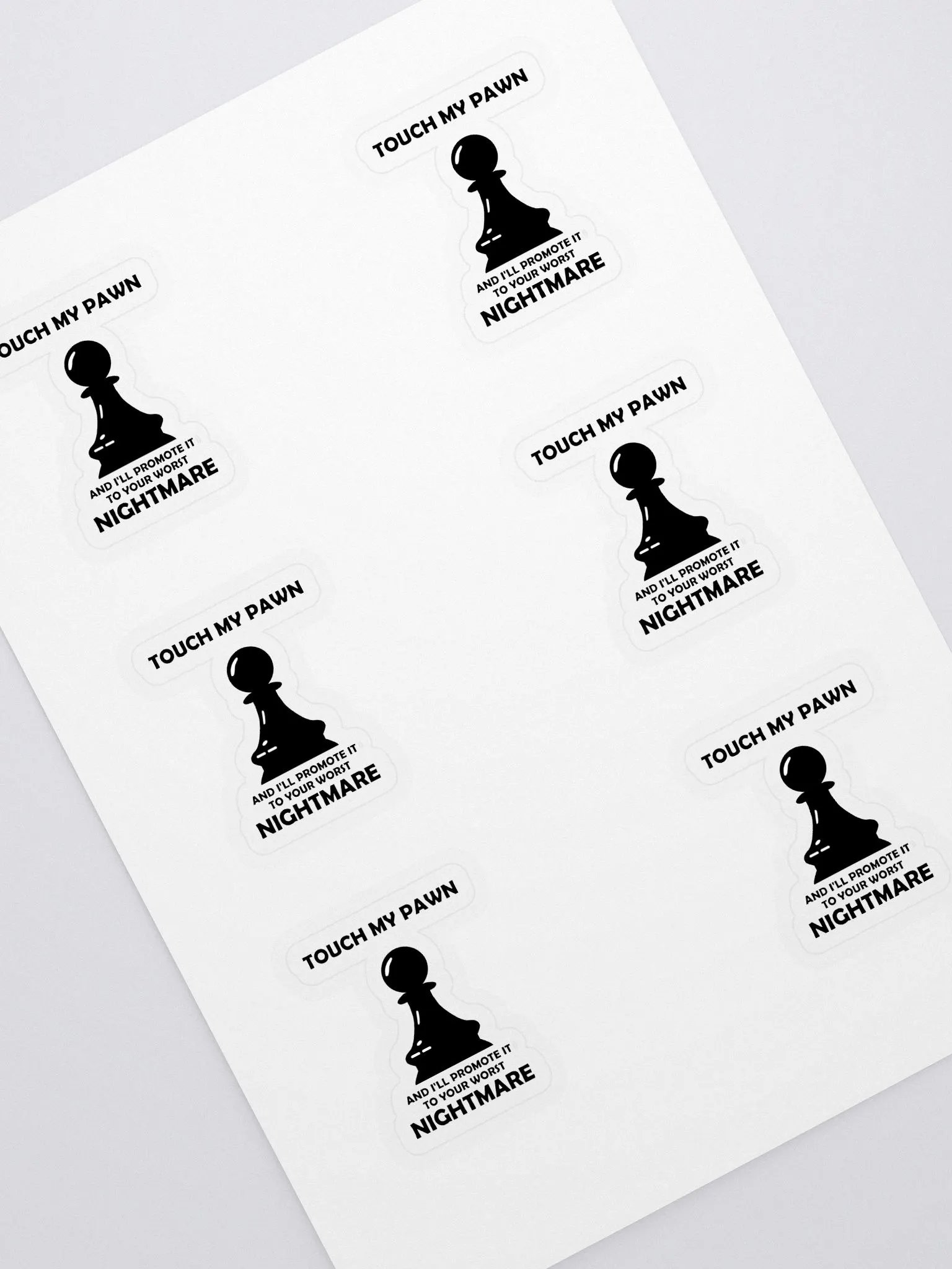 Touch my pawn 6 stickers product image (1)