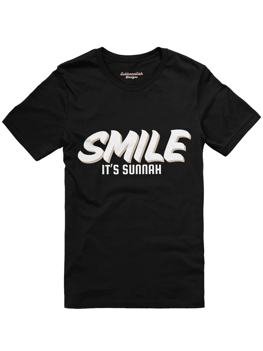 Dark "Smile It's Sunnah" T-Shirt in White product image (7)