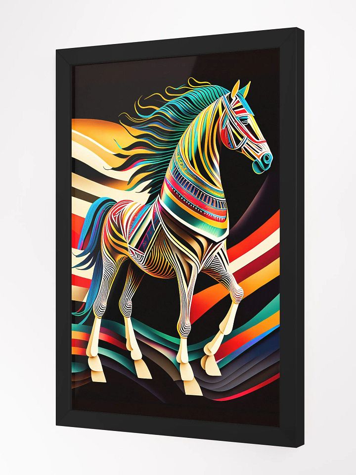 Stylized horse illustration made of coloured ribbons product image (12)