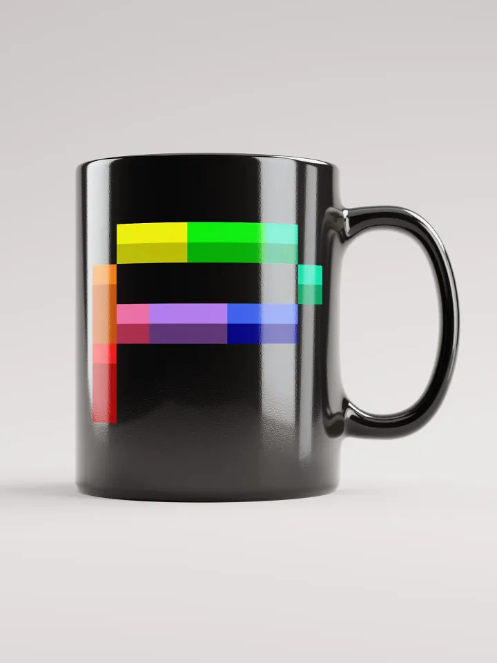 Pix Stitch Pride 'P' Black Glossy Mug product image (2)