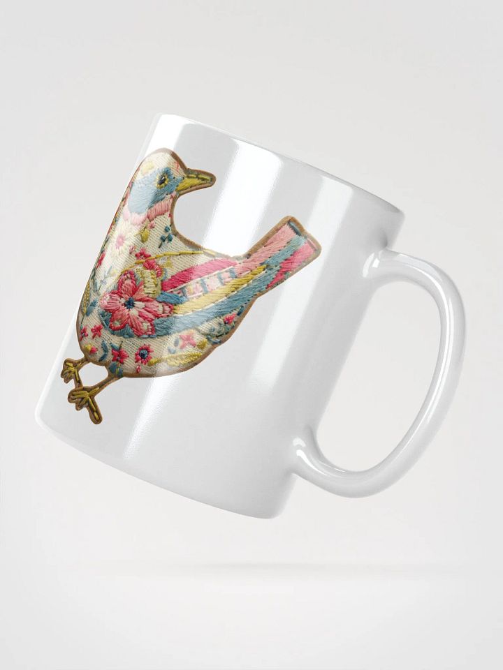 Floral Bird Embroidered Patch Mug product image (5)
