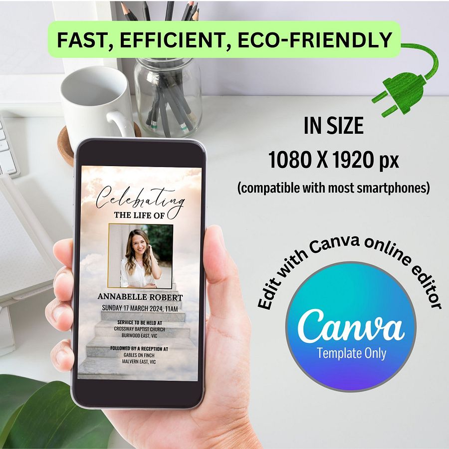 Stairs To Heaven Evite Canva Template product image (3)