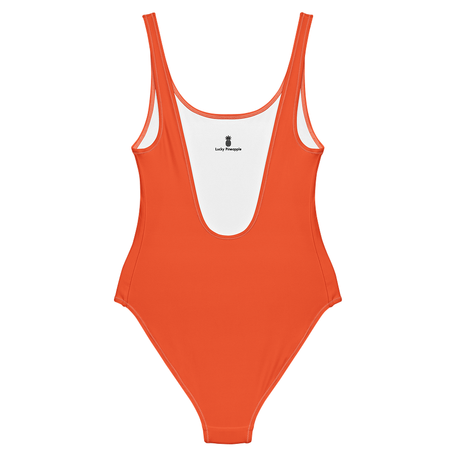 Hibiscus Orange Solid Color Retro Inspired Women's One Piece Swimsuit product image (2)