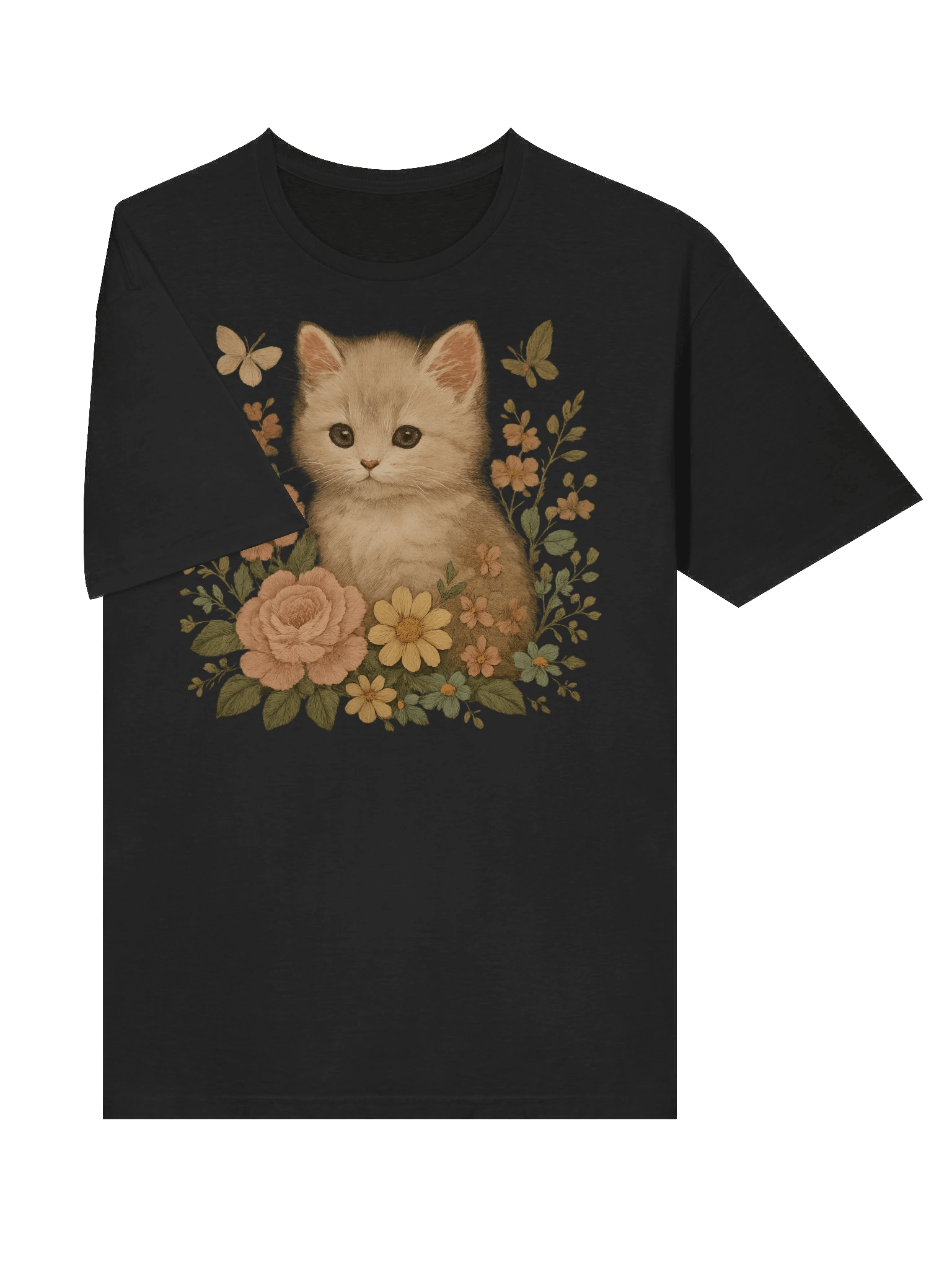 Cute Kitten Among Flowers T-Shirt product image (27)