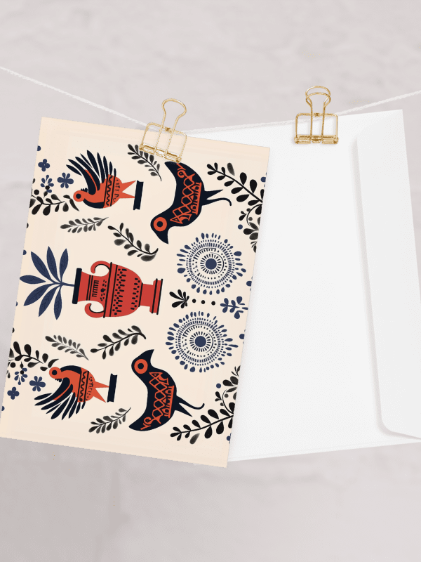 Hellenic Folk Elegance: Greek Heritage Greeting Card product image (3)