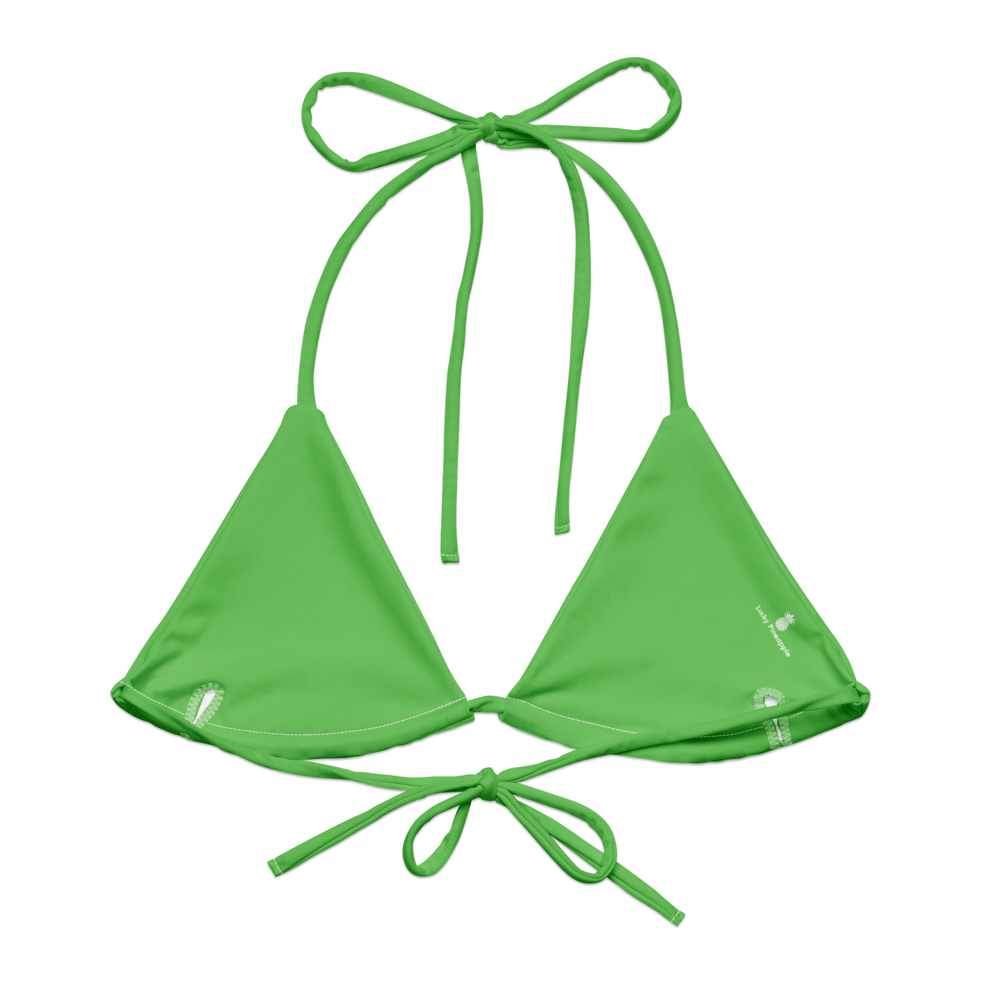 Stadiium Grass Green Solid Color String Bikini Top product image (2)