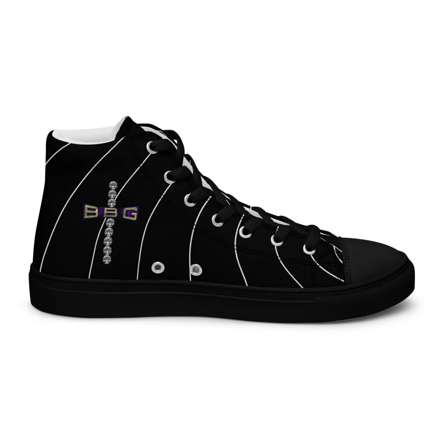 BBG Black Pinstripe High Tops - Black Soles product image (6)