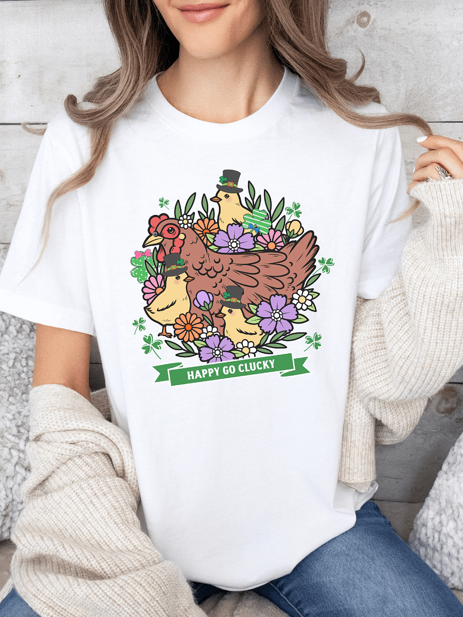 Happy Go Clucky St Patrick's Day Chicken Shirt product image (1)